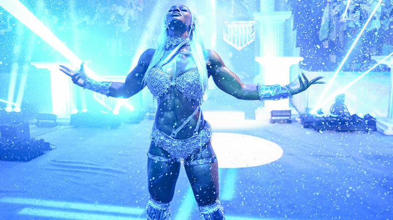 Jade Cargill makes her entrance at WWE Clash In Italy