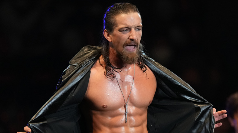 Jay White shows off his abs