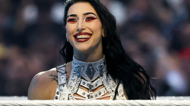 Rhea Ripley is introduced before her match against Jade Cargill for the WWE Women's Championship during WrestleMania 42