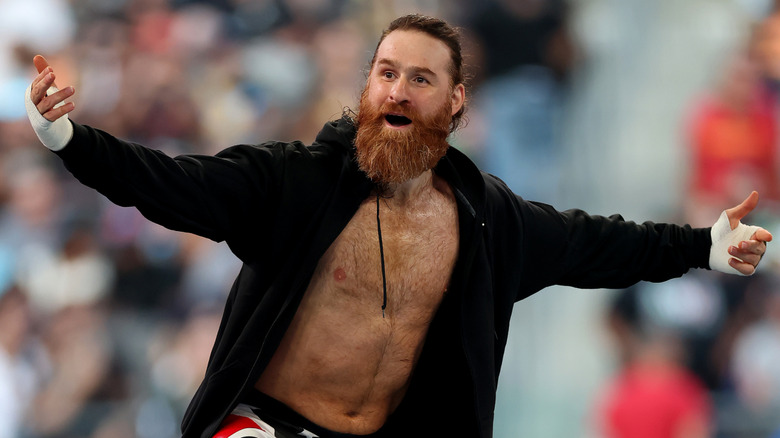 Sami Zayn celebrating